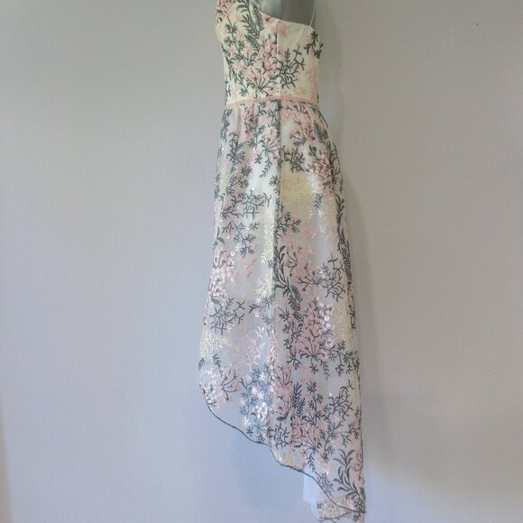 By & By Pink and Gray‎ Floral Embroidery Lovely Dress Juniors' Size 5 - Picture 4 of 10